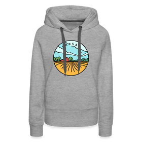 Premium Women's Kansas Hoodie - heather grey