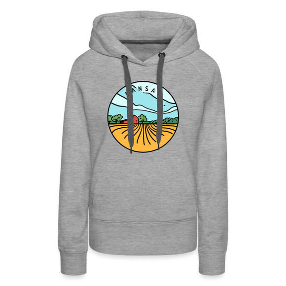 Premium Women's Kansas Hoodie - heather grey
