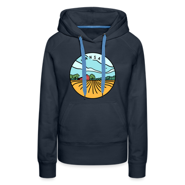 Premium Women's Kansas Hoodie - navy