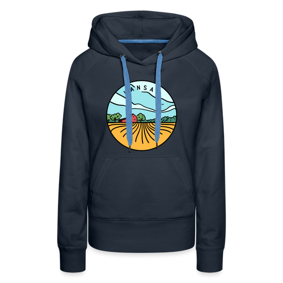 Premium Women's Kansas Hoodie - navy