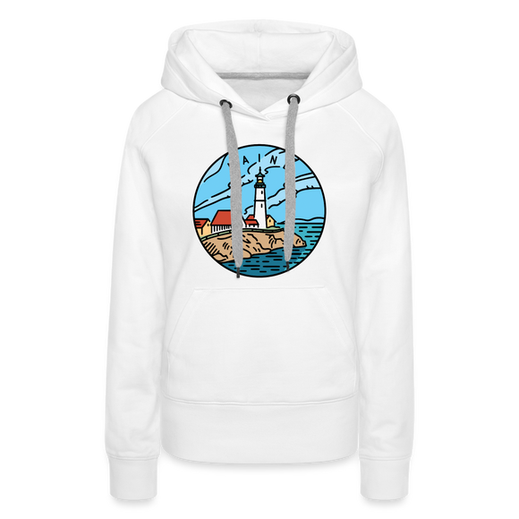 Premium Women's Maine Hoodie - white