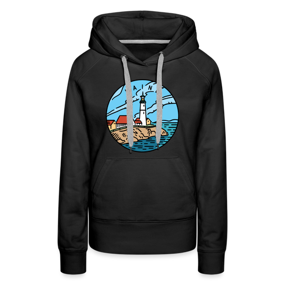 Premium Women's Maine Hoodie - black