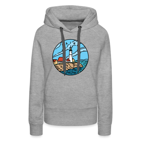 Premium Women's Maine Hoodie - heather grey