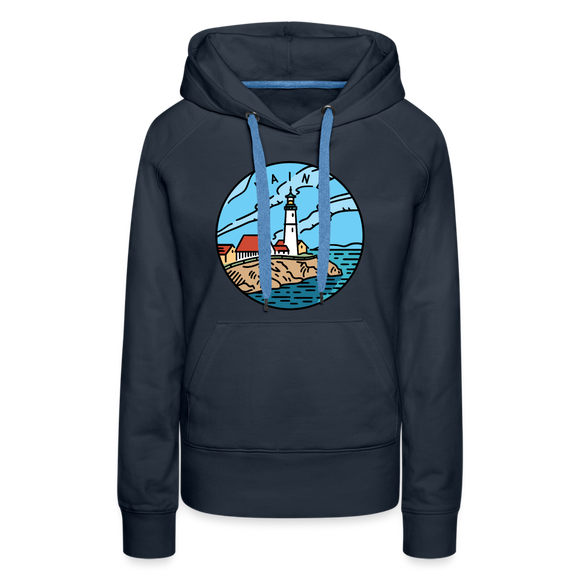 Premium Women's Maine Hoodie - navy