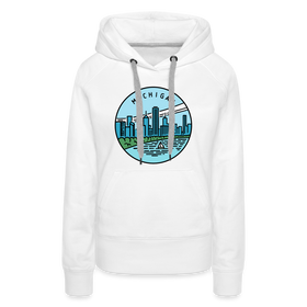 Premium Women's Michigan Hoodie - white