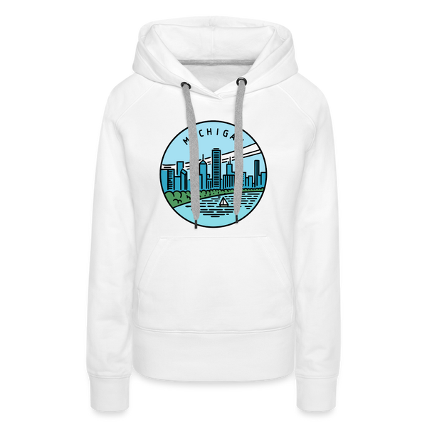 Premium Women's Michigan Hoodie - white