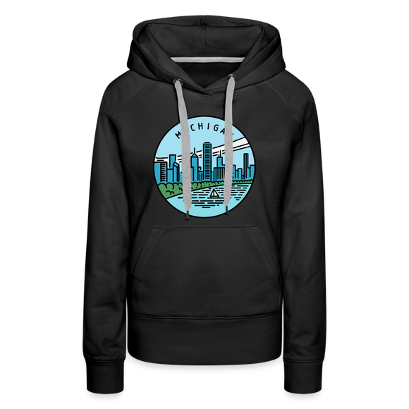 Premium Women's Michigan Hoodie - black