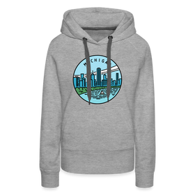 Premium Women's Michigan Hoodie - heather grey
