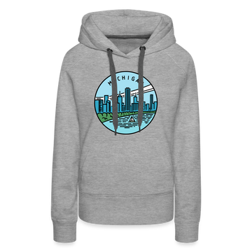 Premium Women's Michigan Hoodie - heather grey