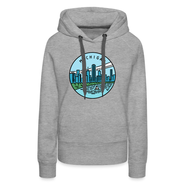 Premium Women's Michigan Hoodie - heather grey