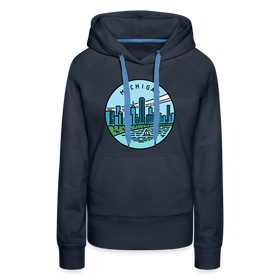 Premium Women's Michigan Hoodie - navy