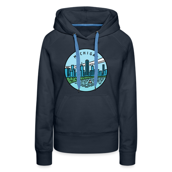 Premium Women's Michigan Hoodie - navy