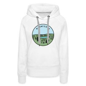 Premium Women's Minnesota Hoodie - white