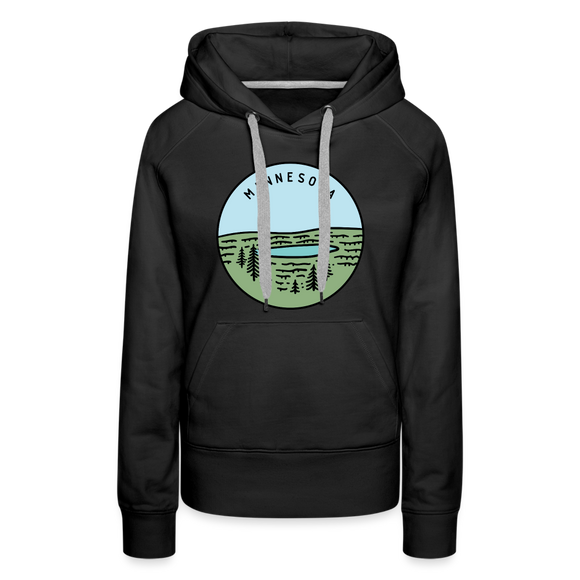 Premium Women's Minnesota Hoodie - black