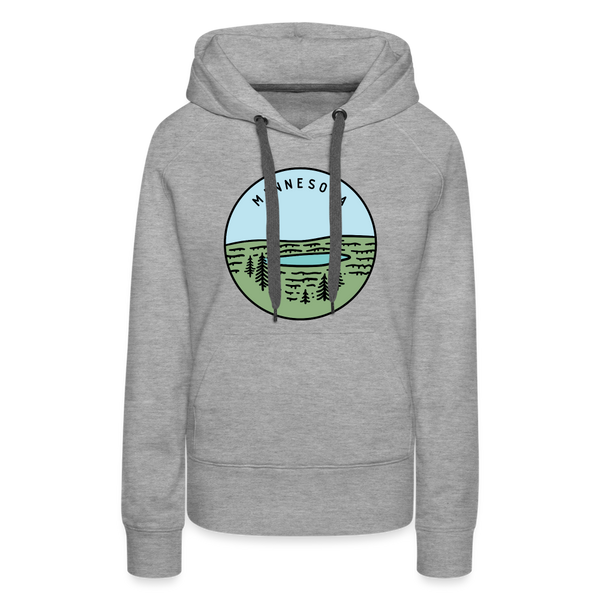 Premium Women's Minnesota Hoodie - heather grey