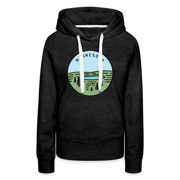 Premium Women's Minnesota Hoodie - charcoal grey