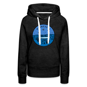 Premium Women's Minnesota Hoodie - charcoal grey