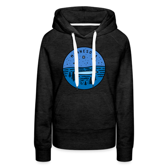 Premium Women's Minnesota Hoodie - charcoal grey