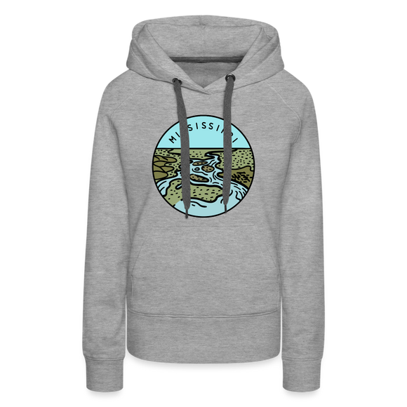 Premium Women's Mississippi Hoodie - heather grey