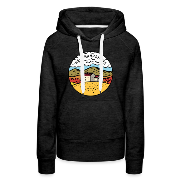 Premium Women's New Hampshire Hoodie - charcoal grey