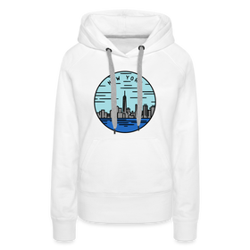 Premium Women's New York Hoodie - white