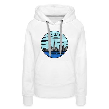 Premium Women's New York Hoodie - white