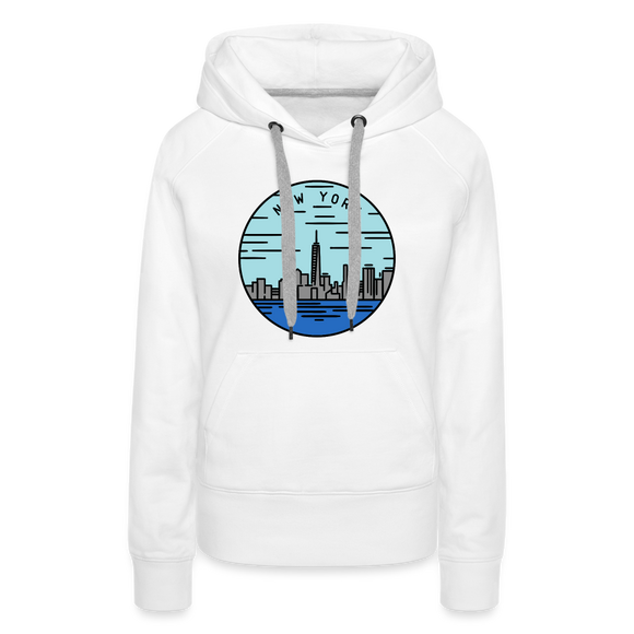 Premium Women's New York Hoodie - white