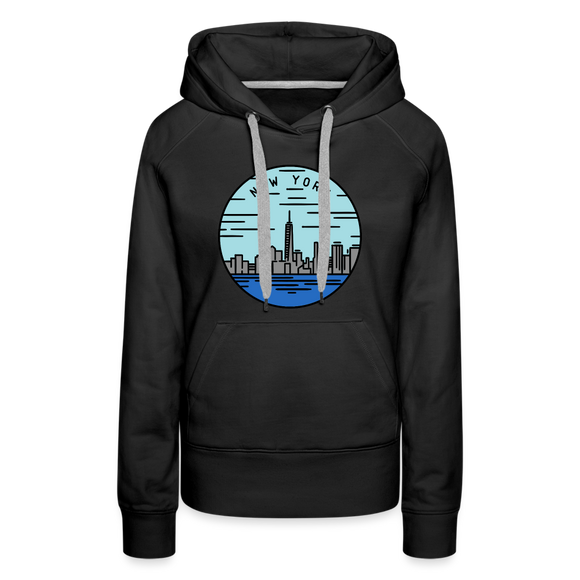 Premium Women's New York Hoodie - black