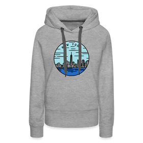 Premium Women's New York Hoodie - heather grey