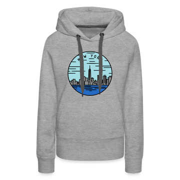 Premium Women's New York Hoodie - heather grey