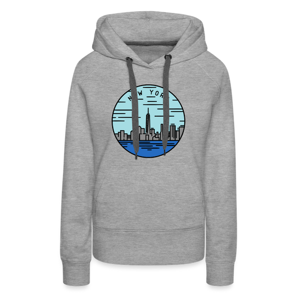 Premium Women's New York Hoodie - heather grey