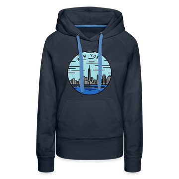 Premium Women's New York Hoodie - navy