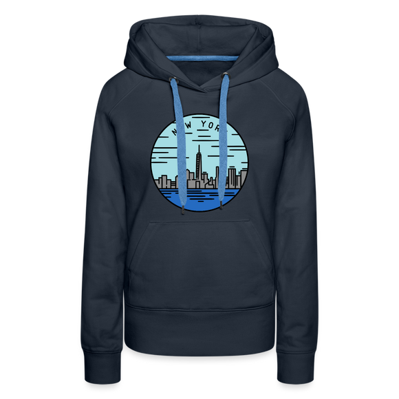 Premium Women's New York Hoodie - navy
