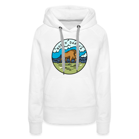 Premium Women's North Dakota Hoodie - white