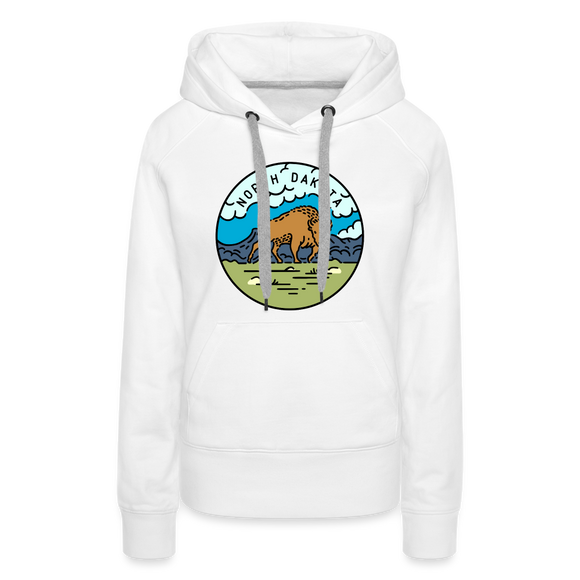 Premium Women's North Dakota Hoodie - white