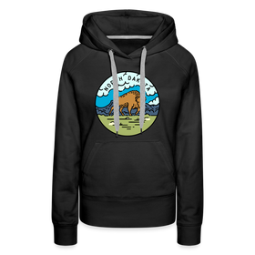 Premium Women's North Dakota Hoodie - black