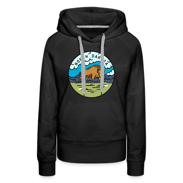 Premium Women's North Dakota Hoodie - black