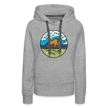 Premium Women's North Dakota Hoodie - heather grey