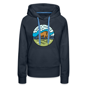 Premium Women's North Dakota Hoodie - navy