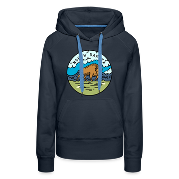 Premium Women's North Dakota Hoodie - navy