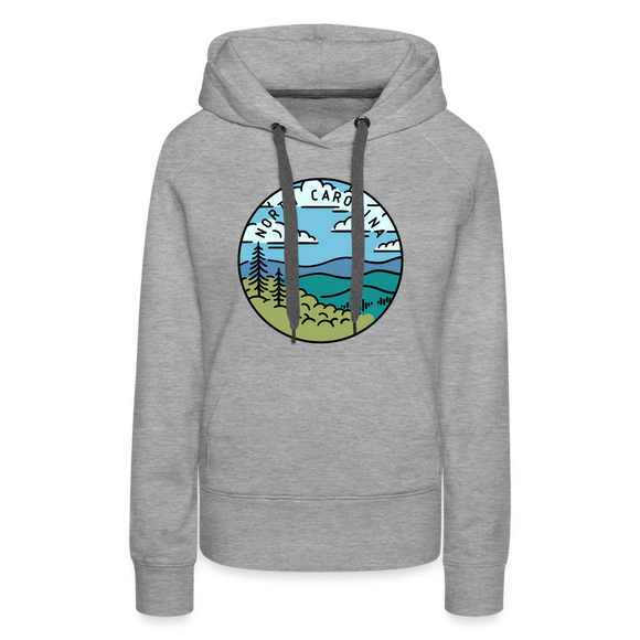 Premium Women's North Carolina Hoodie - heather grey