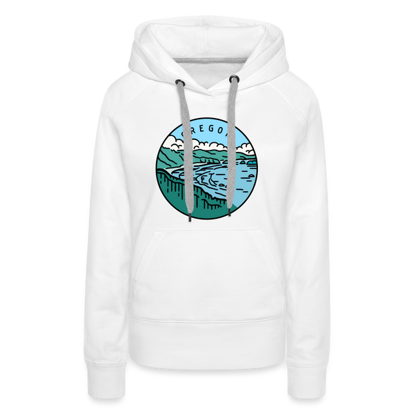 Premium Women's Oregon Hoodie - white