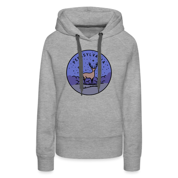 Premium Women's Pennsylvania Hoodie - heather grey