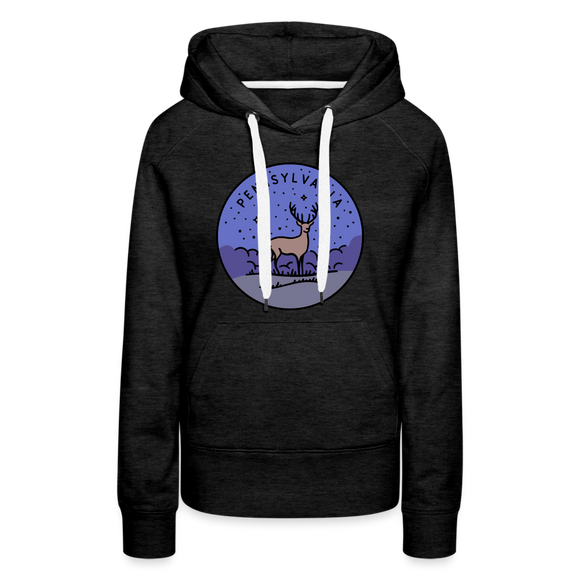 Premium Women's Pennsylvania Hoodie - charcoal grey