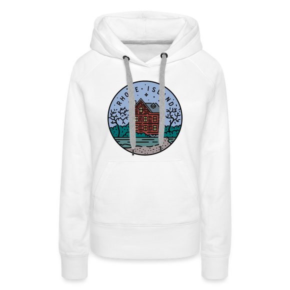 Premium Women's Rhode Island Hoodie - white
