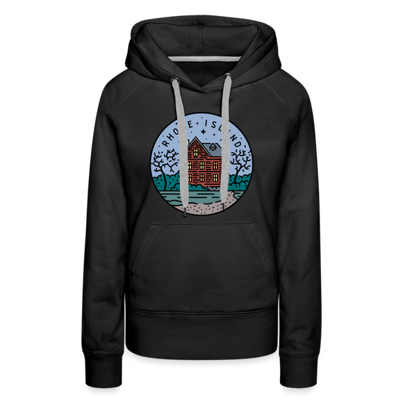 Premium Women's Rhode Island Hoodie - black