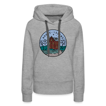 Premium Women's Rhode Island Hoodie - heather grey