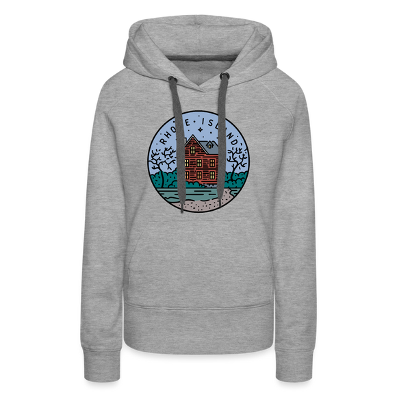 Premium Women's Rhode Island Hoodie - heather grey