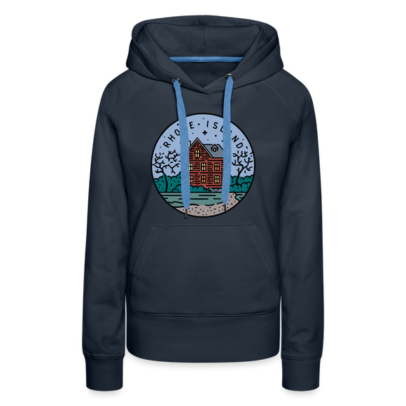 Premium Women's Rhode Island Hoodie - navy
