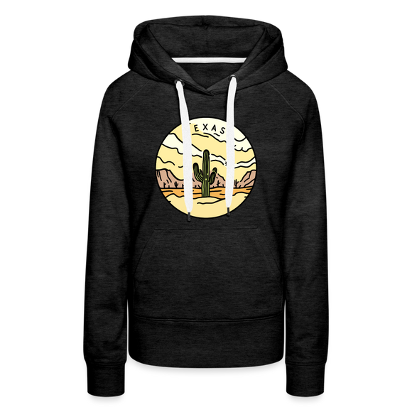 Premium Women's Texas Hoodie - charcoal grey